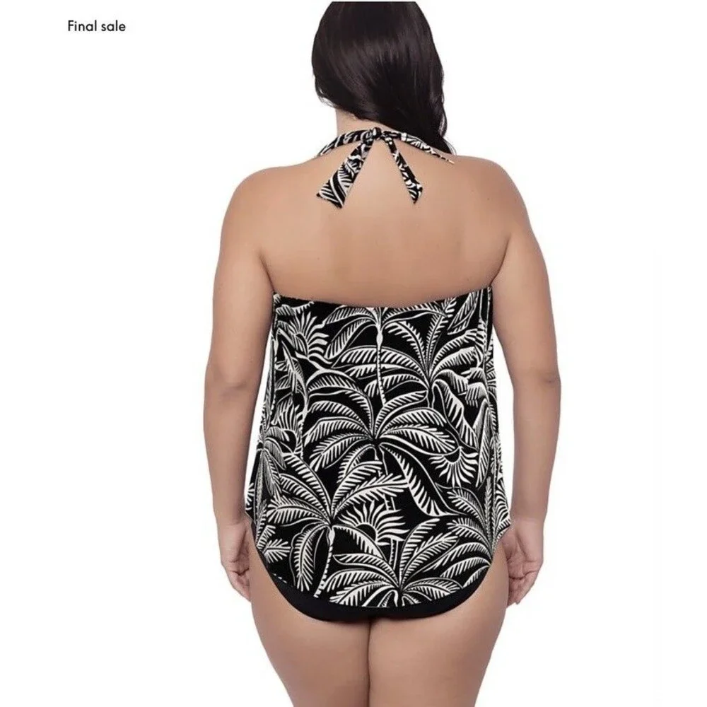 Magicsuit Lane Bryant Plus 16 Tropical Sophie Tankini Top Palm